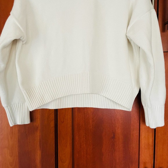 Quince Sweater 100% Organic Cotton Boyfriend Crew Neck Off White Size Small - Picture 3 of 7